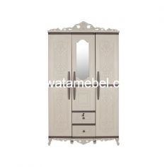 Plastic Wardrobe 3 Door + Mirror - Olymplast OTC 3PL ST2 CLASSIC / White